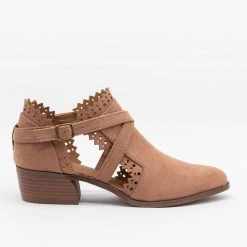 Qupid Shoes Gorgeous Cutout Jagged Edge Booties