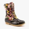 Via Pinky Gorgeous Floral Duck Boots Newest Arrivals