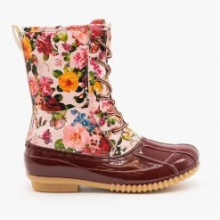 Via Pinky Gorgeous Floral Duck Boots Newest Arrivals