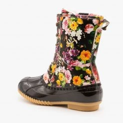 Via Pinky Gorgeous Floral Duck Boots Newest Arrivals