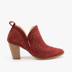 AMS Shoes Gorgeous Laser Cut Design Booties