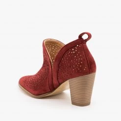 AMS Shoes Gorgeous Laser Cut Design Booties