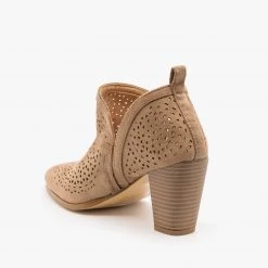 AMS Shoes Gorgeous Laser Cut Design Booties