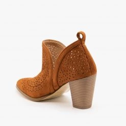 AMS Shoes Gorgeous Laser Cut Design Booties