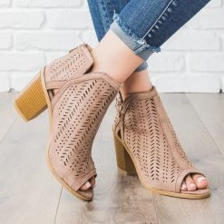 Forever Gorgeous Laser Cut Heel Booties