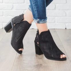 Forever Gorgeous Laser Cut Heel Booties
