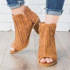 Forever Gorgeous Laser Cut Heel Booties
