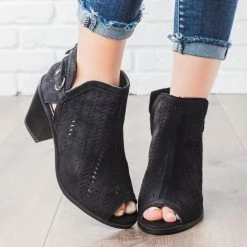 Forever Gorgeous Laser Cut Heel Booties