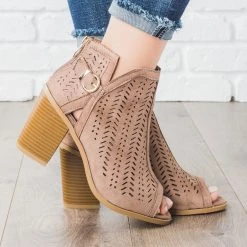 Forever Gorgeous Laser Cut Heel Booties