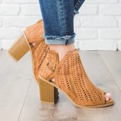Forever Gorgeous Laser Cut Heel Booties