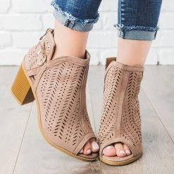 Forever Gorgeous Laser Cut Heel Booties