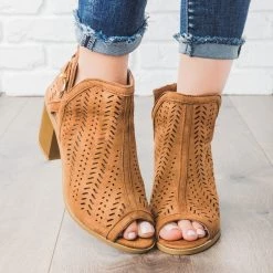 Forever Gorgeous Laser Cut Heel Booties