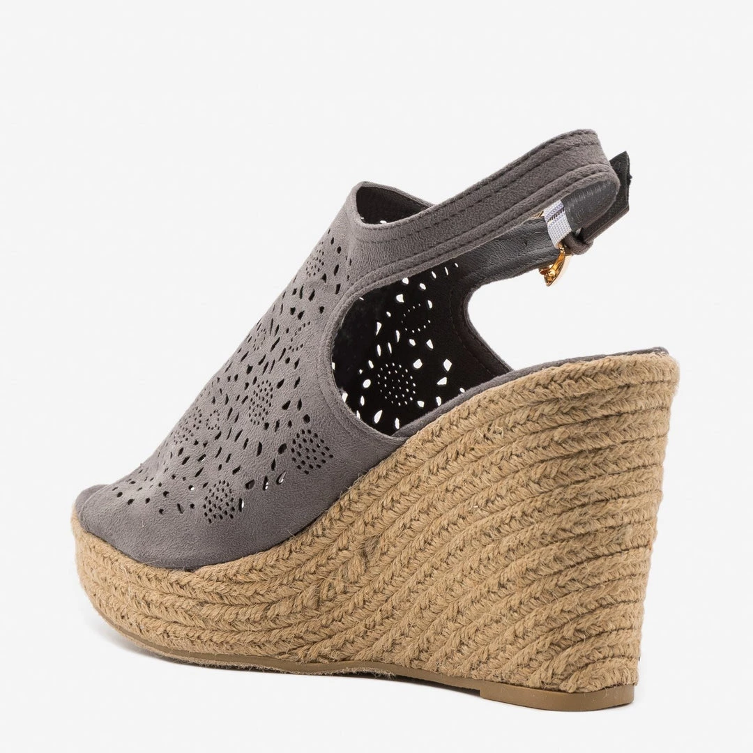 Refresh Gorgeous Laser Cut Open-Toe Espadrille Wedges Newest Arrivals 3 Refresh Gorgeous Laser Cut Open-Toe Espadrille Wedges Newest Arrivals