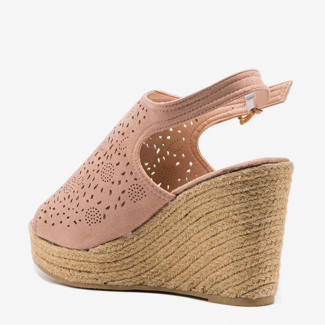 Refresh Gorgeous Laser Cut Open-Toe Espadrille Wedges Newest Arrivals 5 Refresh Gorgeous Laser Cut Open-Toe Espadrille Wedges Newest Arrivals