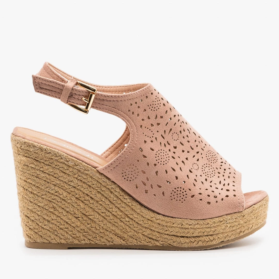 Refresh Gorgeous Laser Cut Open-Toe Espadrille Wedges Newest Arrivals 8 Refresh Gorgeous Laser Cut Open-Toe Espadrille Wedges Newest Arrivals