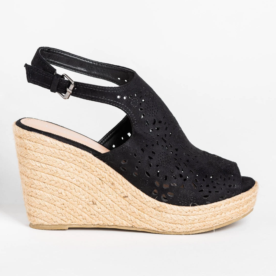 Refresh Gorgeous Laser Cut Open-Toe Espadrille Wedges Newest Arrivals 13 Refresh Gorgeous Laser Cut Open-Toe Espadrille Wedges Newest Arrivals