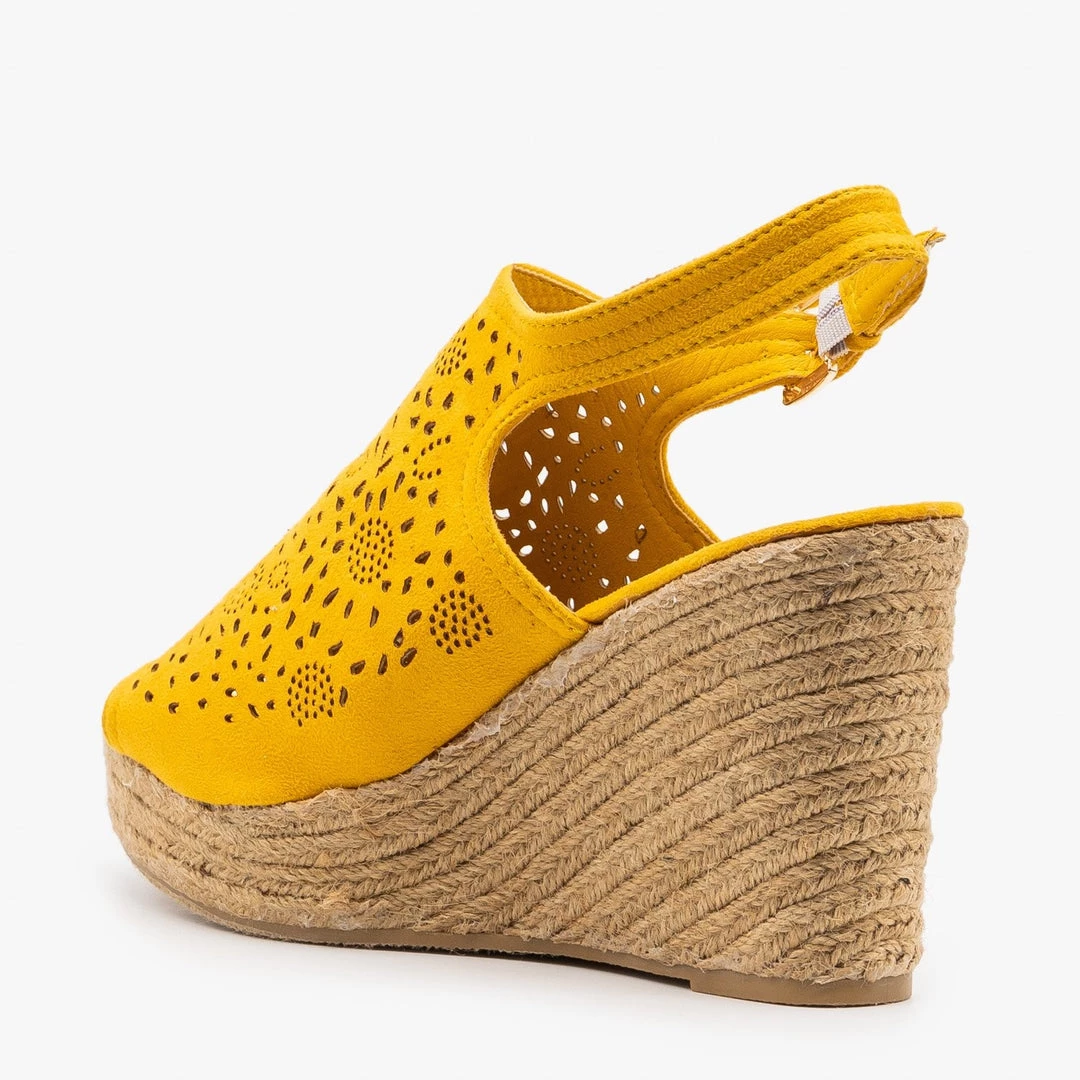 Refresh Gorgeous Laser Cut Open-Toe Espadrille Wedges Newest Arrivals 7 Refresh Gorgeous Laser Cut Open-Toe Espadrille Wedges Newest Arrivals