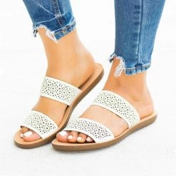 Soda Shoes Gorgeous Laser-Cut Summer Slides