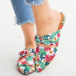 Qupid Shoes Gorgeous Printed Bow Mule Flats 16 Qupid Shoes Gorgeous Printed Bow Mule Flats
