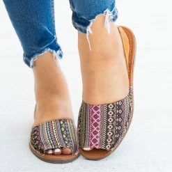 Refresh Newest Arrivals Gorgeous Printed Slingback Peep-Toe Sandals