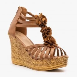 Refresh Gorgeous Stappy Flower Wedges