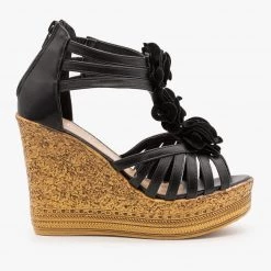 Refresh Gorgeous Stappy Flower Wedges