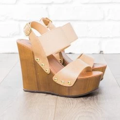 Soda Shoes Gorgeous Wood Platform Wedges
