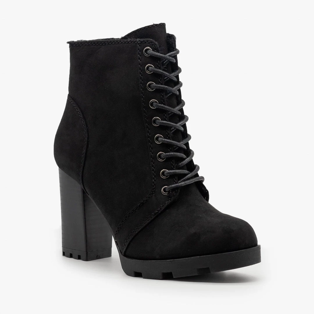 Bamboo Shoes High Heel Lace Up Booties FINAL SALE Newest Arrivals 4 Bamboo Shoes High Heel Lace Up Booties FINAL SALE Newest Arrivals