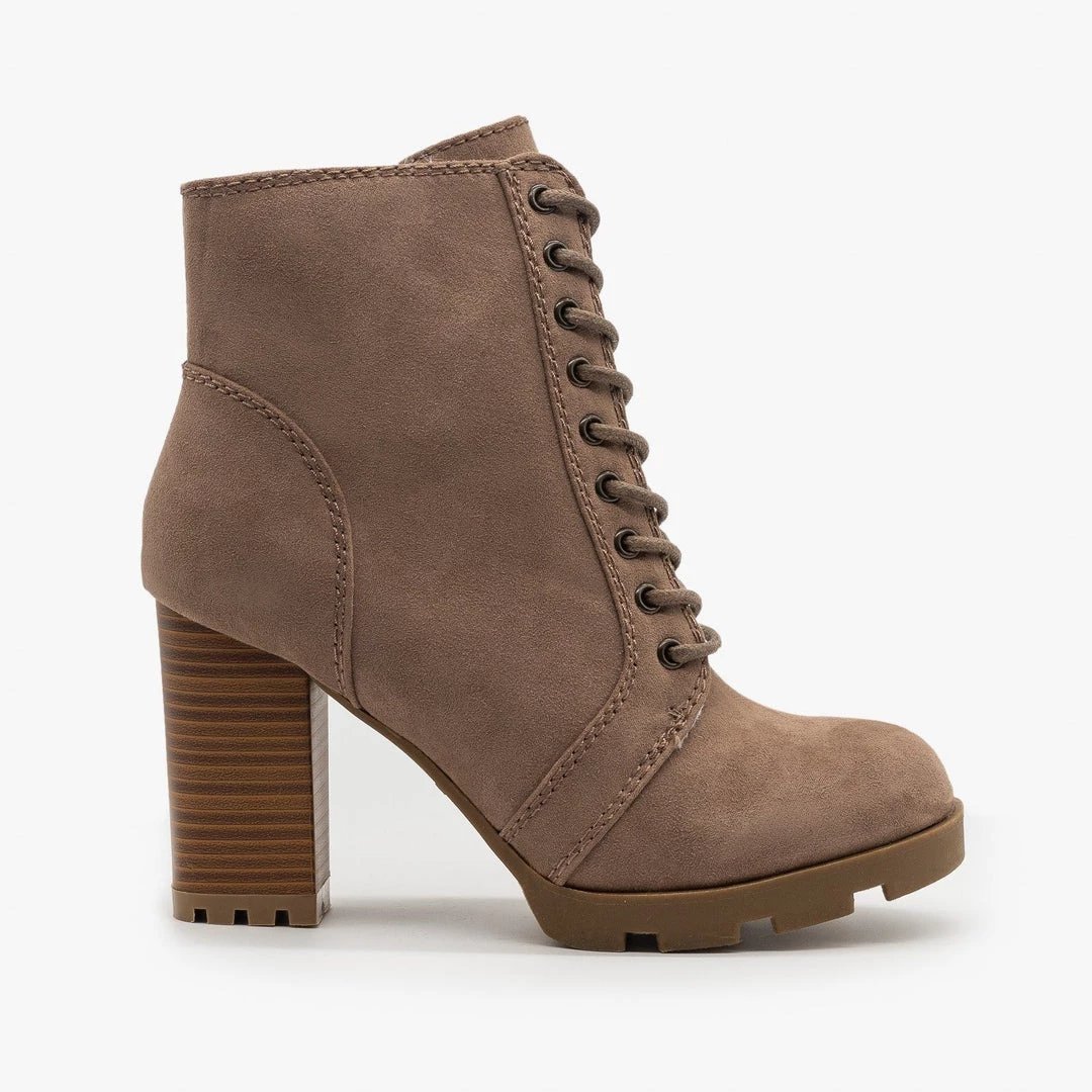 Bamboo Shoes High Heel Lace Up Booties FINAL SALE Newest Arrivals 7 Bamboo Shoes High Heel Lace Up Booties FINAL SALE Newest Arrivals