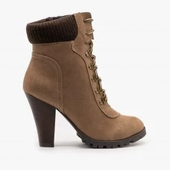 Soda Shoes High Heel Sweater Cuffed Booties