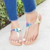 Forever Newest Arrivals Holographic Thong-Toed Sandals