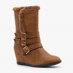 Reneeze Shoes Newest Arrivals Inner Wedge Triple-Buckled Boots 5 Reneeze Shoes Newest Arrivals Inner Wedge Triple-Buckled Boots