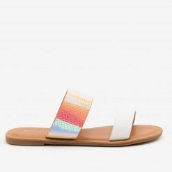 Top Moda Iridescent Rainbow Snake Sandals