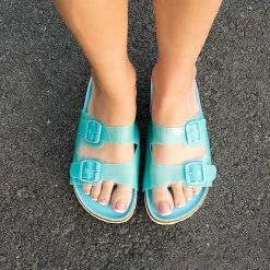 Bamboo Joleen Buckled Jelly Slides