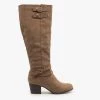 Top Moda Knee High Chunky Heel Boots FINAL SALE