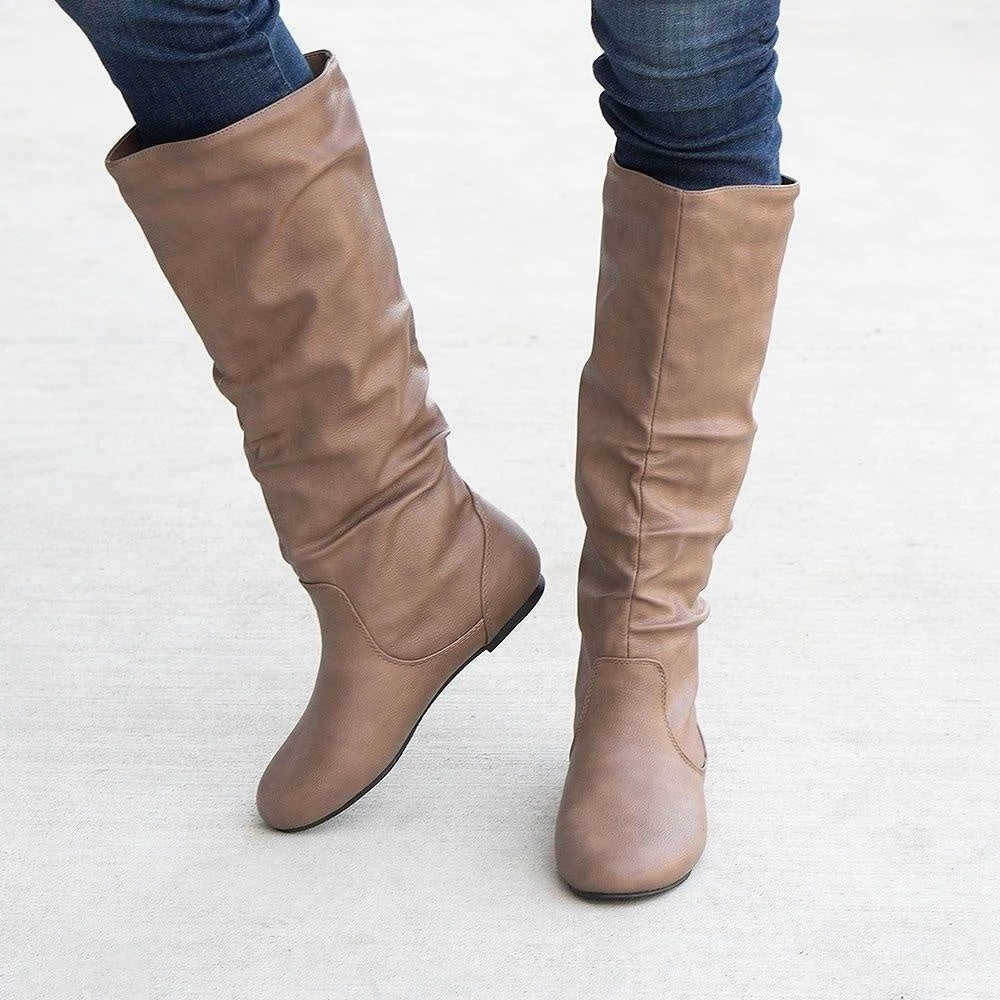 Wild Diva Shoes Knee High Folded Riding Boots Newest Arrivals 3 Wild Diva Shoes Knee High Folded Riding Boots Newest Arrivals