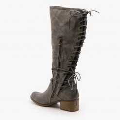 AMS Shoes Knee High Lace-Up Boots FINAL SALE Newest Arrivals