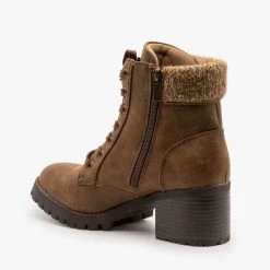 Bamboo Shoes Knit Cuff Combat Boots FINAL SALE FINAL SALE Newest Arrivals
