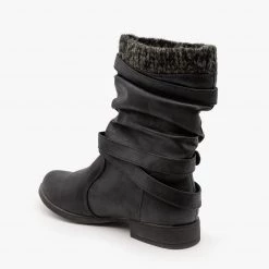 Unilady Knitted Cuff Buckle Boots Newest Arrivals