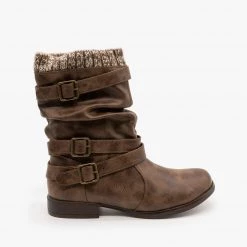 Unilady Knitted Cuff Buckle Boots Newest Arrivals