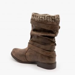 Unilady Knitted Cuff Buckle Boots Newest Arrivals