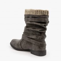 Unilady Knitted Cuff Buckle Boots Newest Arrivals