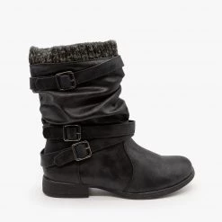 Unilady Knitted Cuff Buckle Boots Newest Arrivals