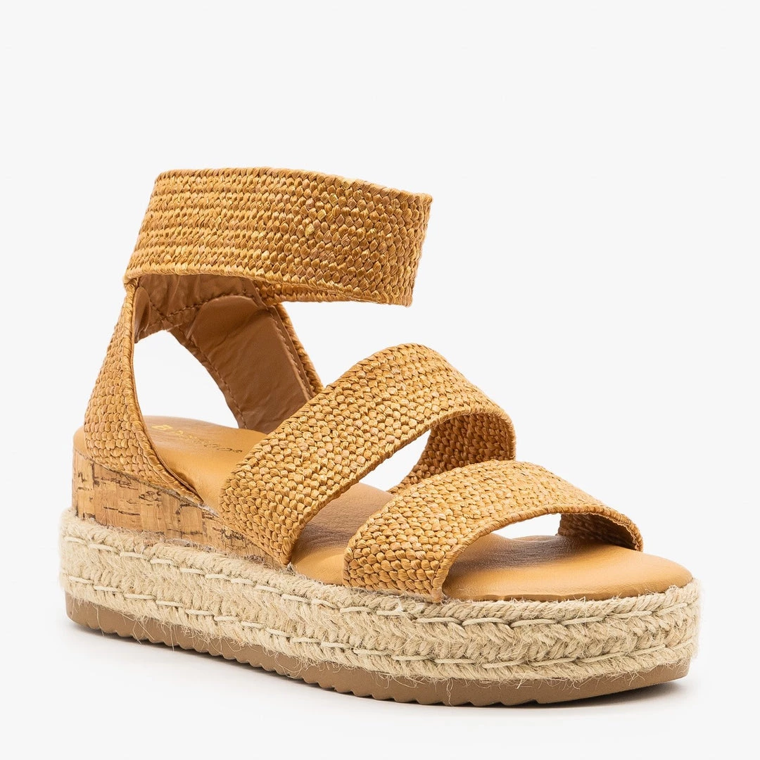 Bamboo Shoes Newest Arrivals Knitted Espadrille Cork Wedges 2 Bamboo Shoes Newest Arrivals Knitted Espadrille Cork Wedges