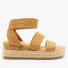Bamboo Shoes Newest Arrivals Knitted Espadrille Cork Wedges