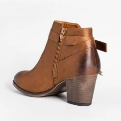 Mata Newest Arrivals Knotted Burnished Toe Booties