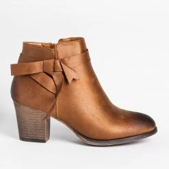 Mata Newest Arrivals Knotted Burnished Toe Booties