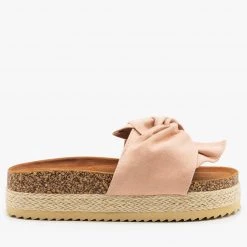 Nature Breeze Knotted Espadrille Cork Slides
