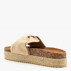 Nature Breeze Knotted Espadrille Cork Slides