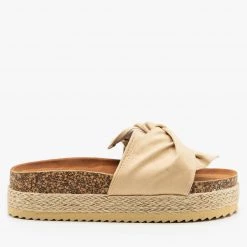 Nature Breeze Knotted Espadrille Cork Slides